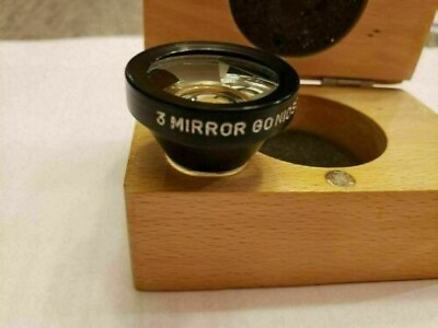 #ad 3 Three Mirror Gonioscope Gonio Lens Black With WOODEN Case