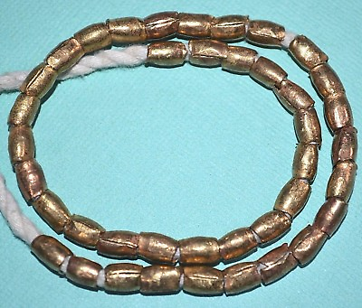 #ad Ethiopian Oromo Tribal People Made Brass Folded Beads Southern Ethiopia Africa