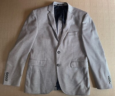 #ad Bar III Men#x27;s Slim fit Knit Sport Coat Blazer Light Grey 38S 2 Button Front