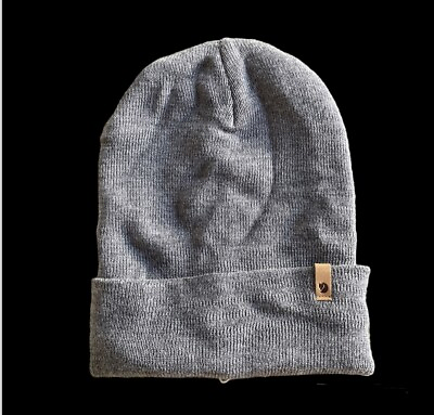 #ad Fjallraven Classic Knit Hat 77368 Gray 100% Wool Beanie