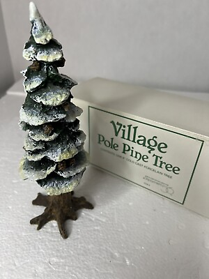 #ad Department 56 Accessories Pole Pine Tree 8” Cold Cast Porcelain Tree 5528 0