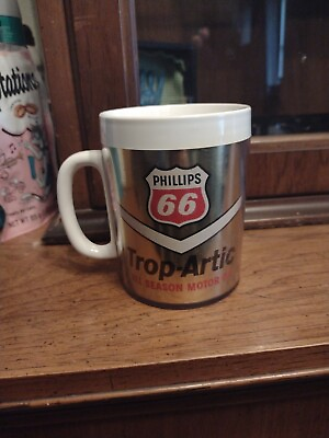 Vintage Phillips 66 Oil Gas Mug Cup Trop Artic INSULATED THERMO SERV USA RARE
