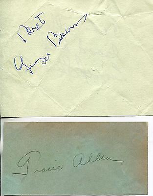 GEORGE BURNS ACTOR amp; GRACIE ALLEN ACTRESS COMEDY TEAM SIGNED PAGES AUTOGRAPH