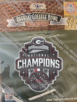 #ad GEORGIA BULLDOGS COLLEGE NATIONAL CHAMPIONSHIP PATCH quot;BACK 2 BACKquot; CHAMPIONS