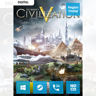 Sid Meier#x27;s Civilization V 5 for PC Game Steam Key Region Free
