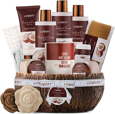 #ad Bath Spa Gifts Mens Gift Set Coconut Bath Gift Set 20pc Spa Kit for Men