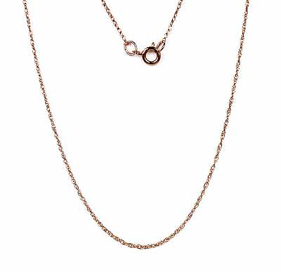 #ad 10K Rose Gold 16quot; Light Rope Chain Pink Short Necklace .32g New great gift