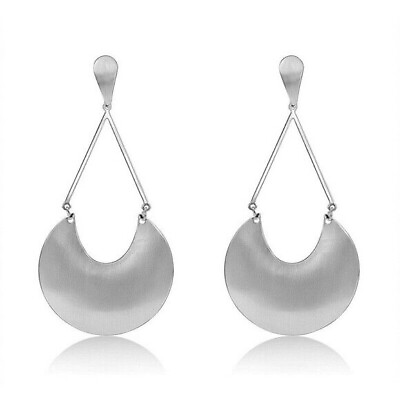 #ad Womens Teardrop Silver Tone Earrings Long 4quot; Dangle Drop Jewelry
