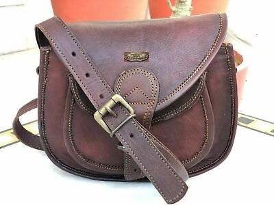 Vintage Leather Messenger Cross Body Bag Handmade Purse 9quot; Saddle Women