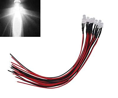 #ad 10X 12V White LED Light Individual Single Bulb with Attached 9 Wire Bright DC