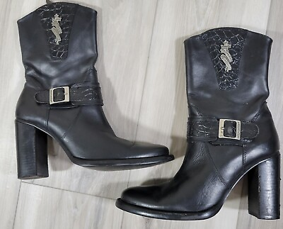#ad Harley Davidson “Danielle” black heel boots 6.5