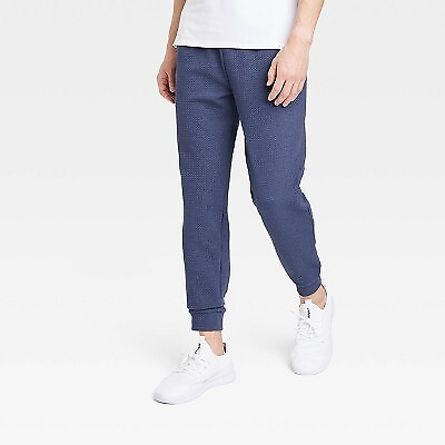 #ad #ad Men#x27;s Textured Knit Jogger Pants All in Motion Navy M