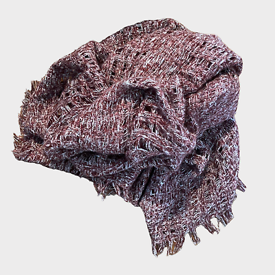 #ad Purple Scarf Macchia di Ruggine Approx 80quot; x 30quot; Polyester Knit