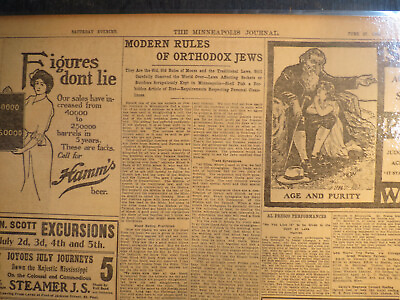Religion History Newspaper 1903 MODERN RULES OF ORTHODOZ JEWS