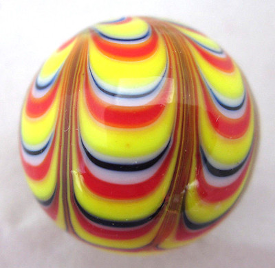 #ad #ad 25mm RAZZAMATAZZ Handmade art glass stripe design Marbles ball Large 1quot; SHOOTER