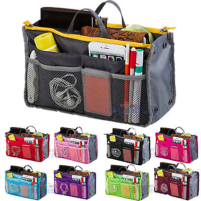 #ad Women Travel Insert Handbag Organizer Purse Large Liner Organizer Tidy Bag New