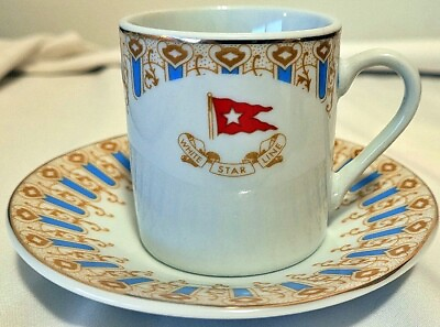 RMS Titanic 1st Class Wisteria 4 oz Espresso Demitasse Cup and Saucer PRE SALE