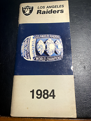 #ad 1984 Los Angeles Raiders Press Radio Television Guide NFL Football