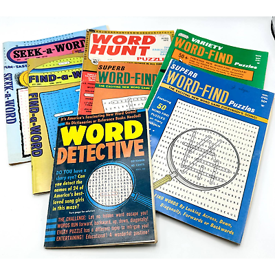 #ad Vintage 1970s Word Puzzles for Adults Paperback English Books Unused Lot of 7