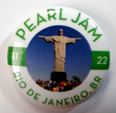 #ad Pearl Jam Rio De Janeiro Brazil Pin Button 11 22 2015 Latin America Eddie Vedder