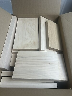 #ad Bx of Maple cherry oak Wood Scrap DIY Craft Carving Short Lumber Cutoff Boards