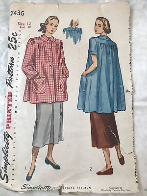 vintage Simplicity pattern 2436 Vintage Maternity Smock in two Lengths Sz 12