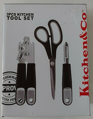 #ad Kitchen amp; Co. 3pcs. PRO Kitchen Tool Set w Soft Grip Handles. NEW IN BOX