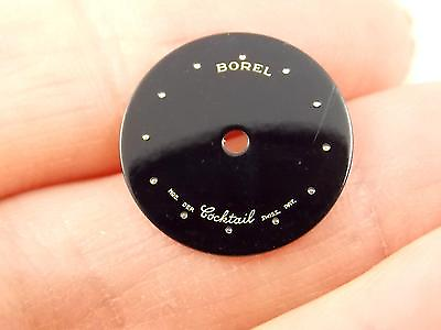 #ad Ladies Black Kaleidoscope Borel Cocktail Watch Dial Vintage 16mm New Old Stock