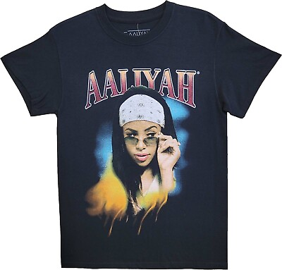 #ad New Mens Aaliyah Vintage Graphic Ramp;B Singer Pop Side Eye T Shirt Retro Black Tee