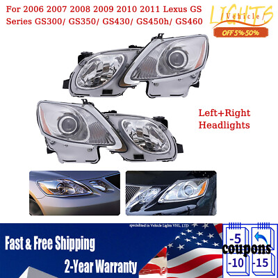 #ad Pair For Lexus GS300 GS350 GS450h GS460 2006 2011 HID Headlight LHRH Chrome