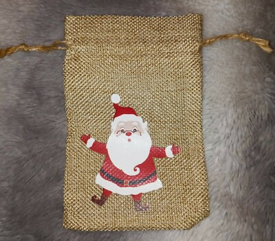 6x4 Santa Burlap Christmas Gift Bag