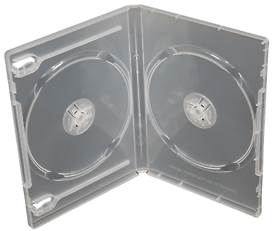 #ad Standard Clear 2 Disc DVD 14mm Premium Replacement Movie Storage Shell Case
