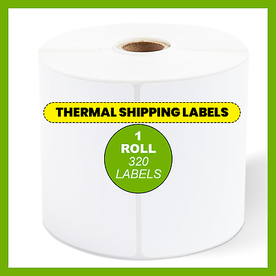 #ad 1x Rolls of 320 4x6 Direct Thermal Shipping Labels For Zebra Eltron 320 Labels