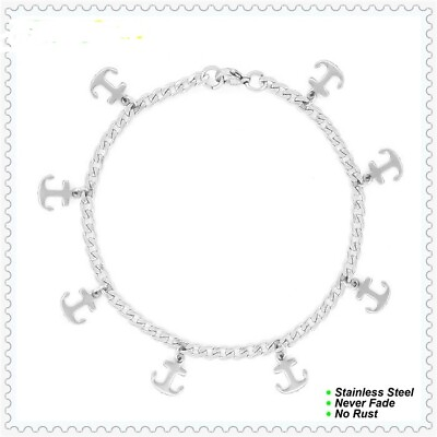 #ad Stainless Steel Anchor Bracelet 4mm 20cm 7.87 in