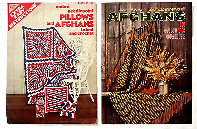 #ad Crochet Knit Pattern Books Pillows amp; Afghans in Nantuk Ombre Use Variegated Yarn