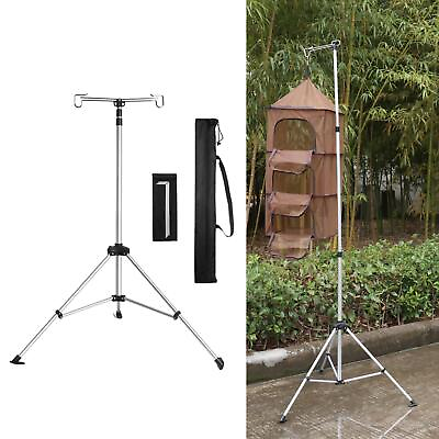 #ad Fityle Foldable Tripod Lantern Stand Pole Portable Lamp Stand Hook Light Stand