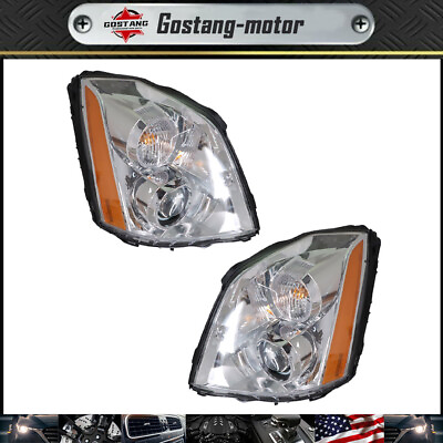 #ad LeftRight Side Headlights For Cadillac DTS 2006 2011 HID Xenon Chrome Headlamp