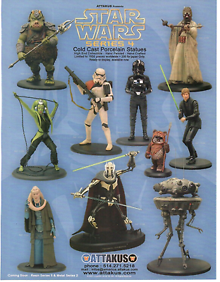 2007 Action Figure Cold Cast Statues Toy PRINT AD ART STAR WARS Series 4
