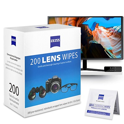 ZEISS Pre Moistened Lens Cleaning Wipes Cleaning Camera Phone Glasses 200PCS