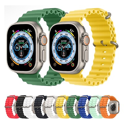 #ad Ocean Band Strap For Apple Watch Ultra 2 iWatch Series 9 8 7 SE 40 44 41 45 49mm