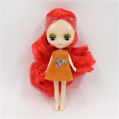 #ad Fashion 4quot; Mini Blythe Doll Shiny Face Long Wavy Red Hair DIY Interactive Toys
