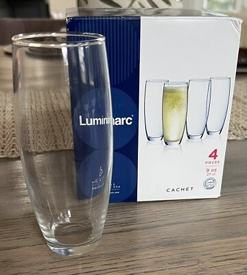 #ad #ad Luminarc Cachet 9 oz Glass Stemless Flutes Set of 4