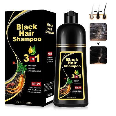 #ad Hair Dye Shampoo 3 in 1 Hair Shampoo Instant Hair Dye Herbal Ingredients Gift US