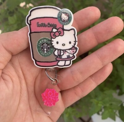 Starbucks Hello Kitty Japanese Kimono Badge Holder Reel ID Card Holder Nurse RN