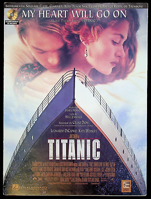 1997 Titanic My Heart Will Go On DiCaprio James Cameron Movie Sheet Music