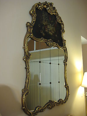 Antique Louis XV Style French 12 Pieces Wall Mirror w Gilt Wooden Frame 62quot; T