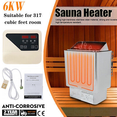 #ad 6KW Electric Sauna Heater SPA For Bath Shower Dry Stainless Steel Stove 220 240V