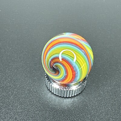 #ad Contemporary Art Glass Marble Handmade MIB .70quot; Colorful Borosilicate Swirls