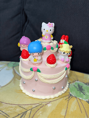 #ad #ad SANRIO HELLO KITTY Marker Set Birthday Cake Holder In Box Japan RARE EUC