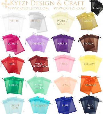 3quot;x4quot; Sheer Drawstring Organza Bags Jewelry Pouches Wedding Party Favor Gift Bag